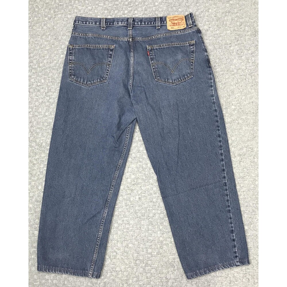 Levis 550 Jeans Mens 42x30 Blue Relaxed Tapered Leg Medium Wash Denim Classic